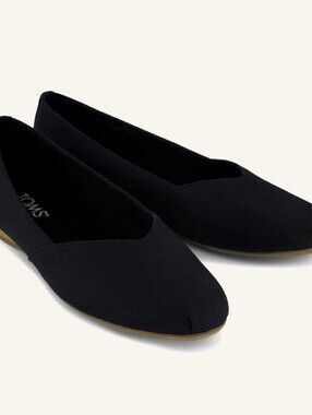 Toms 9.5 Gemma Flat Black Heavy Canvas